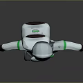 Woman In White Astronaut Suit With Green Stripes And Helmet Design