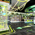 Indoor Playground With Colorful Game Machines Bright Lighting And Modern Interior