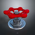 Red Star Shaped Mechanical Component With Metal Base And Bolt Nut Structure