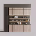 Modern Wine Cabinet With Wooden Panels And Multiple Display Shelves For Home Storage Decor