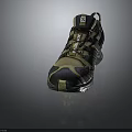 Gray And Gold Sports Shoes With Mesh Upper Cushioned Sole And Yellow Accents Design