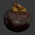 Fresh Ripe Mangosteen Fruit With Purple Red Skin And Petal Like Calyx