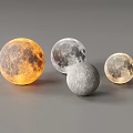 Modern Moon Shaped Floor Lamps With Glowing Yellow And Gray Finishes For Interior Decor