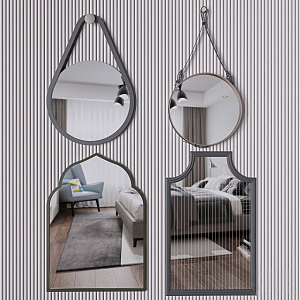 Modern mirror wall-mounted decorative mirror 3d model