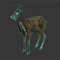 Realistic 3D Rendered Deer Model In Standing Pose With Detailed Texture On Gray Background 3d model