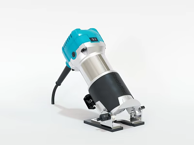 Industrial Electric Sander with Blue Silver Housing and Metal Base Stand 3d model