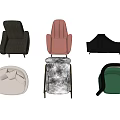 Modern Single Seater Sofas in Black Pink Beige Green with Stylish Armrests and Backrests