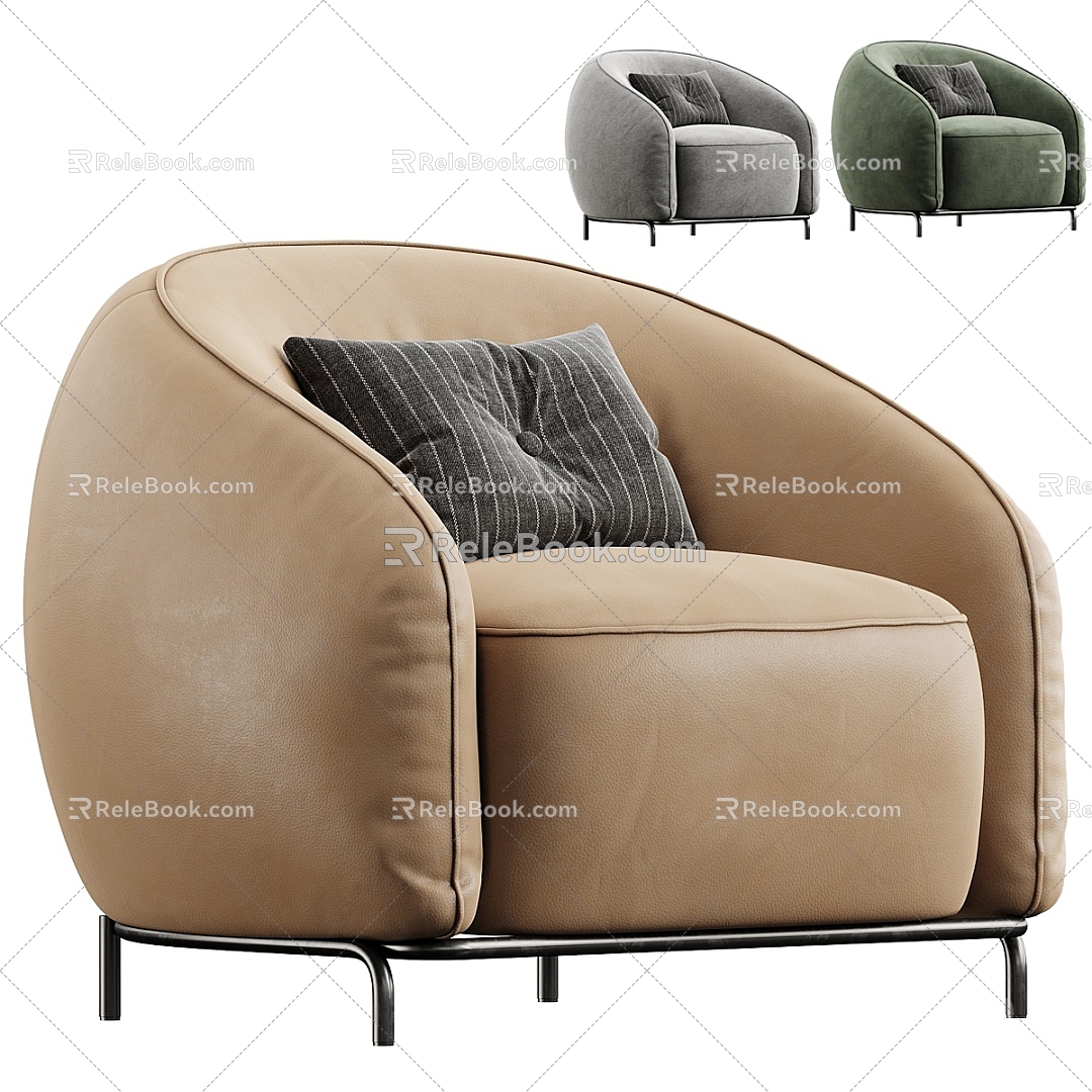 Modern Single Sofa Leisure Chair 3d model