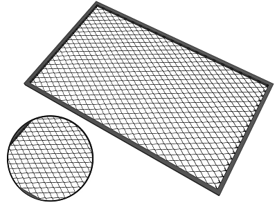 Metal Mesh Grids With Rectangular And Circular Shapes Diamond Pattern Black Frame 3d model