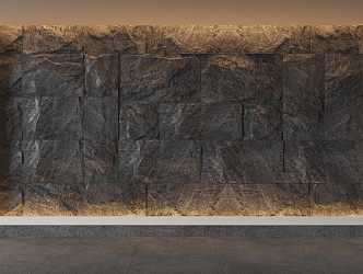 TV background wall stone rubble stone wall bedroom 3d model