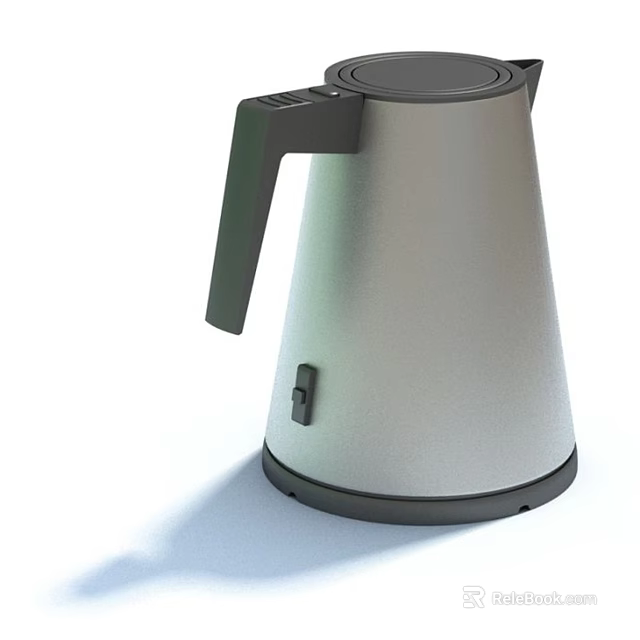 Modern Silver and Black Electric Kettle With Ergonomic Handle and Sleek Body for Kitchen Use 3d model 