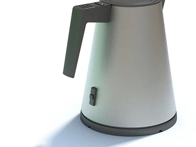 Modern Silver and Black Electric Kettle With Ergonomic Handle and Sleek Body for Kitchen Use 3d model