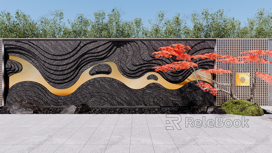 New Chinese Style Landscape Wall Characteristic Landscape Wall model