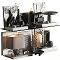 Elegant Modern Decorative Ornament Set With Table Lamp Sculptures Books And Geometric Shapes