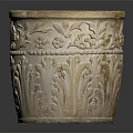 Decorative Garden Ornament Flower Pot With Carved Floral Patterns And Stoneware Design