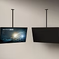 Two Hanging TVs With Digital Screen Display And Modern Design 3d model