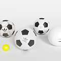 Sports Equipment Collection Featuring Adidas Footballs Wilson White Volleyball And Yellow Tennis Ball