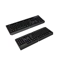 Dual Black Mechanical Keyboards With RGB Backlit Full Size Layout And Ergonomic Design