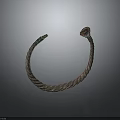 Antique Bronze Bracelet With Twisted Design And Dragon Head Ends Vintage Fashion Accessory