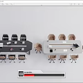 Modern Conference Table and Chair 3d model
