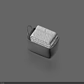 Gray Fabric Storage Box With Handle For Storing White Tissues In Household Supplies