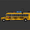 Modern School Bus Lifaving Bus Ambulance Armed School Bus 3d model