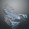 Crystal Scorpion Sculpture With Detailed Exoskeleton And Reflective Surface Design