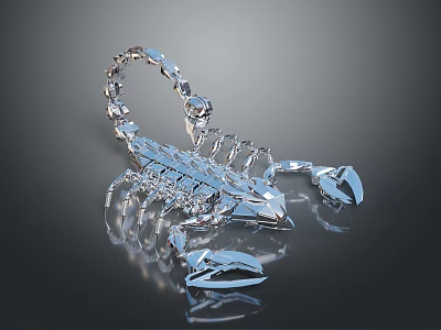 Crystal Scorpion Sculpture With Detailed Exoskeleton And Reflective Surface Design 3d model