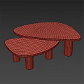 Modern Oval Dining Tables With Red And Beige Marble Tops And Legs