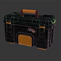 Black Toolbox With Orange Handle And Sturdy Design For Secure Tool Storage