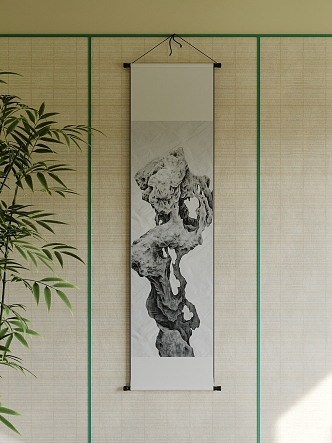 New Chinese Hanging Painting Decorative Painting 3d model