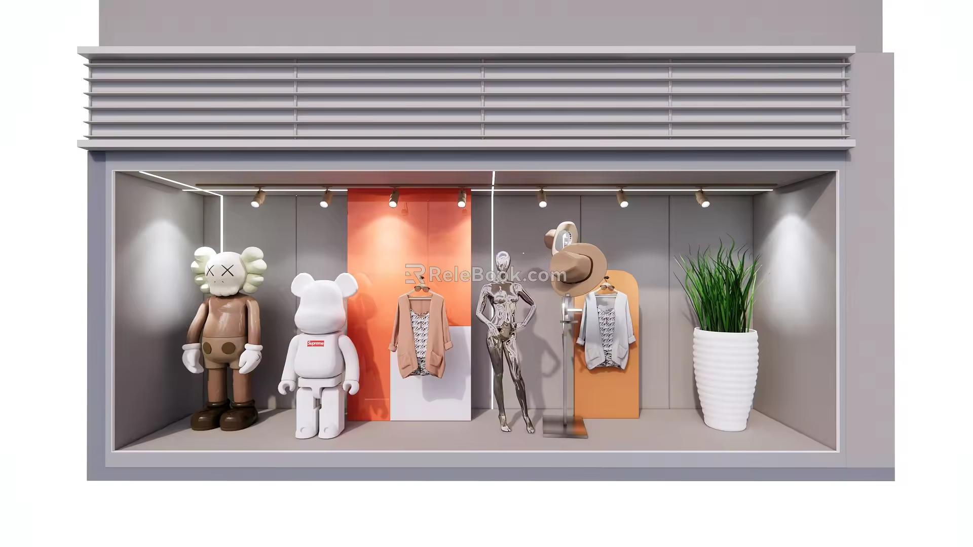 Modern Window Clothing Window 3d model