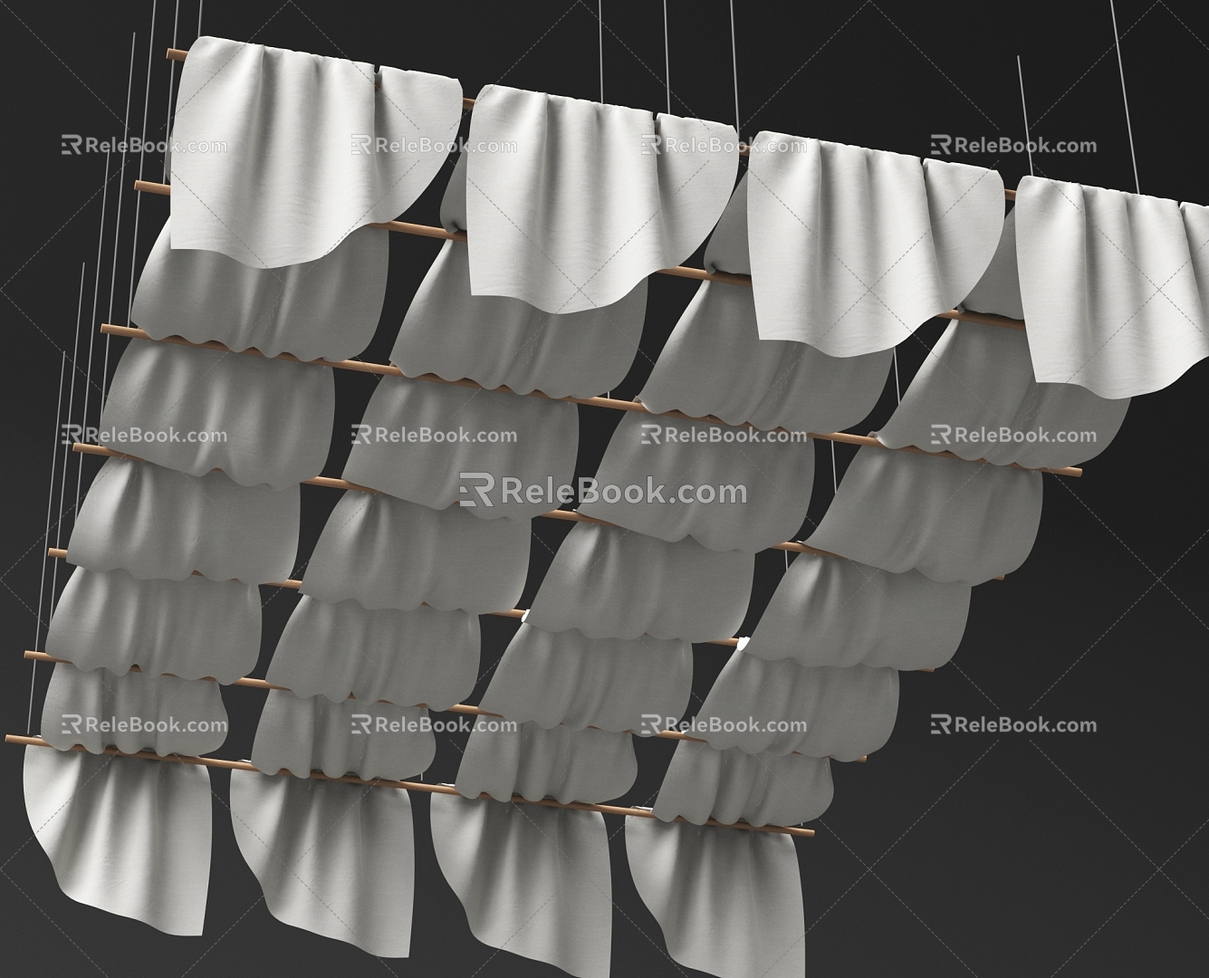 Valance Ceiling Gauze Curtain Ceiling Valance 3d model