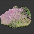 Green Plants Covering Stone Wall In Miniature Landscape Model With Grass And Ivy