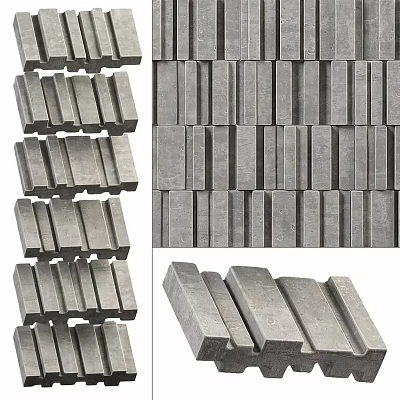 Modern brick wall brick wall combination 3d model