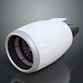 Modern White Aerospace Engine With Turbine Blades For Space Propulsion