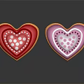Heart Shaped Cookies With Red And Pink Icing And Decorative Sprinkles
