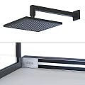Contemporary Shower Sauna With Glass Enclosure Black Fixtures Shelves And Handheld Sprayer