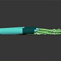 Green Braided Jump Rope With Teal Handles For Fitness Exercise
