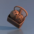 Delicious Chocolate Chip Dessert In Brown Box With Two Small Cylindrical Toppings