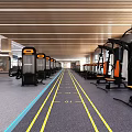 Lee James Fitness Center Spacious Interior With Modern Fitness Equipment And Floor Markings