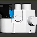Industrial Mechanical Device With White Main Body Black Connecting Parts And Blue Components