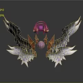 Scene Component Design With Gold And White Wings Golden Decoration And Pink Spheres