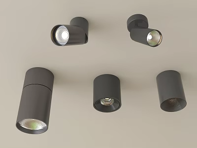 Modern Black Downlights And Spotlights Ceiling Mounted Lighting Fixtures Design 3d model