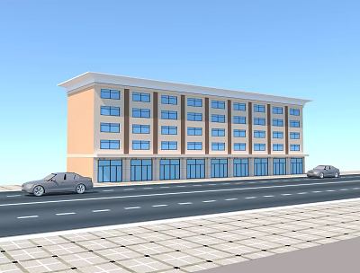Modern Commercial Building Facade Sun 3d model