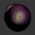 Fresh Purple Eggplant Healthy Vegetable on Gray Background Close Up View