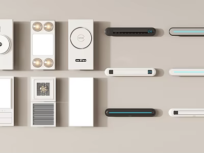 Smart Home Control Devices With Modern White Black Panels Sensors And Switches 3d model