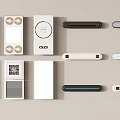 Smart Home Control Devices With Modern White Black Panels Sensors And Switches