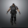 Sci Fi Male Warrior In Full Body Detailed Mechanical Armor With Combat Gear