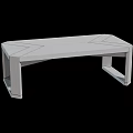 Modern Geometric Dining Table With Gray Concrete Tabletop And Wooden Frame Accents